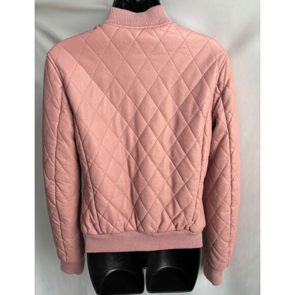 Thread and Supply Faux Leather Pink Quilted Jacket Barbiecore Cute Sze S Barbie - Picture 4 of 11